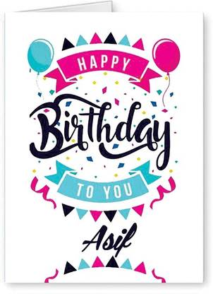 Midas Craft Happy Birthday Asif ….04 Bithday Message Greeting Card