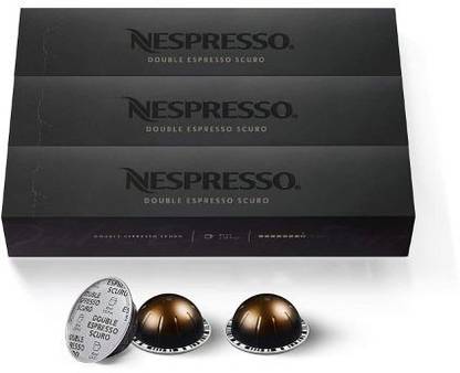 Nespresso Capsules VertuoLine Double Espresso Scuro 30 Count Pods Brews Roast & Ground Coffee