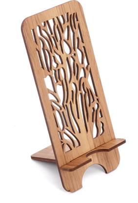 DULI Stylish MDF Lasercut multipurpose Stand Mobile stand Phone stand Tablet Stand With hole for charging cable(Mesh) Mobile Holder