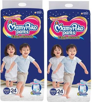 MamyPoko EXTRA ABSORB BABY PANTS, SIZE XXXL, 24+24 PCS - XXXL