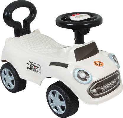 Ez' Playmates speed runner push-pull manual ride-on car for kids - White Car Non Battery Operated Ride On