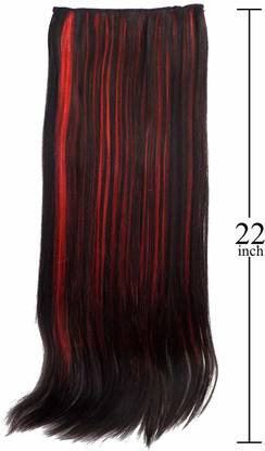 Dazzling Beauty HIGHLIGHTED BLACK PLUS RED HAIR EXTENSIONS Hair Extension