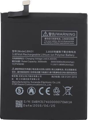 MobileMantra Mobile Battery For  Xiaomi   Redmi Y2 (3GB RAM, 32GB Storage) | BN31 | 3080mAh