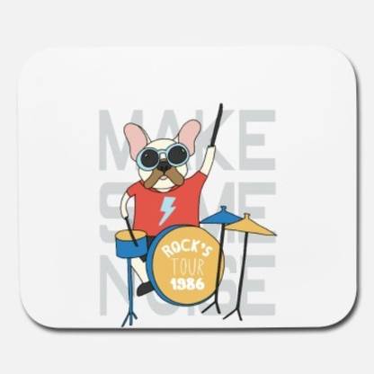 SKY DOT dog rock star mouse pad Non Slip Base Mousepad