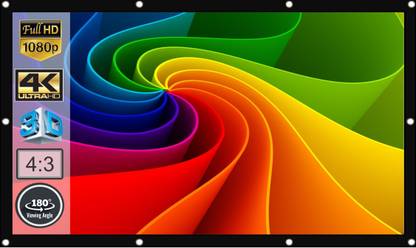 Inlight 86 Inch Diagonal, 4:3 Viewing Aspect Ratio, 69 Inches x 52 Inches, Supports UHD-3D-4K Technology Universal Eyelets Type Foldable White 6 Feet - Width x 4 Feet - Height Projector Screen (Width 175 cms x 132 cms Height)