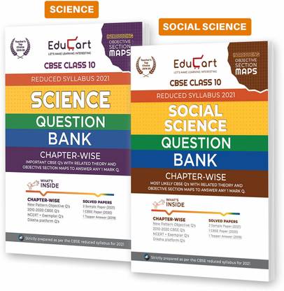 Educart Social,Science Class 10 Question Bank Combo Pack For 2021 Exam (With Reduced Syllabus) (Set Of 2 Books)