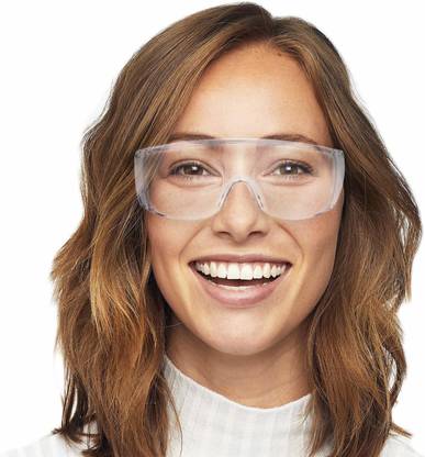 ExpressHub Transparent N95 Industrial Safety Glasses| Light Weight and Comfortable |Wide Field Vision |Indoor and Outdoor Usage| Transparent Polycarbonate Glasses Power Tool  Safety Goggle