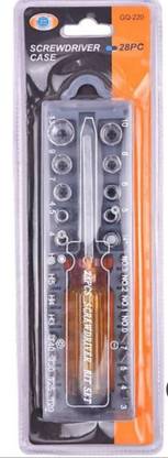 Tanya Multipurpose Steel Alloy 28 Pieces In 1 Set Precision Multi Bit Heavy Duty Screwdriver Nut Driver Combination Tool Set All In One with Handle and Carry Box. Combination Screwdriver Set