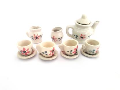 The Artsy Planet Miniature Toy Tea Cup Set with Saucers for Children (Multicolour) Colour: Multicolour Cup Serving Set