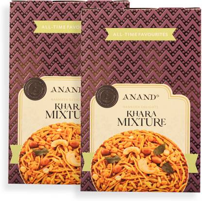 ANAND Khara Mixture - South Spice Namkeen MIX with Curry Leaves (Pack of 2)