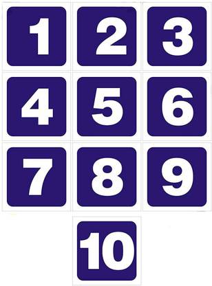 Signkart 7.62 cm Numbers 123 Digits Room Number Sign Sticker for Lodge Rooms Hospital School Shop-Wall Glass Window ACP Sheet Vinyl Blue White Decal Self Adhesive Sticker