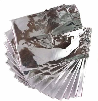 CLAM SHELL Aluminium Silver foil Pouches for Food Packaging 500gm (5"×7") - Pack of 100 Aluminium Storage Pouch