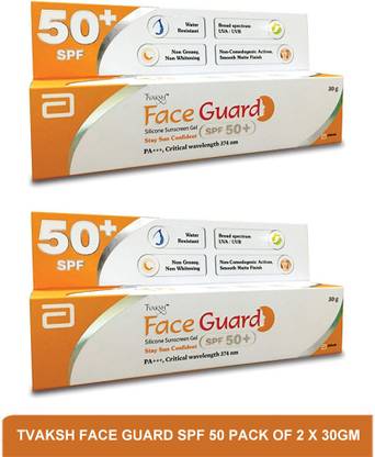 Tvaksh Sunscreen - SPF 50 PA+++ Face guard SPF 50 + pack of 2 x 30gm
