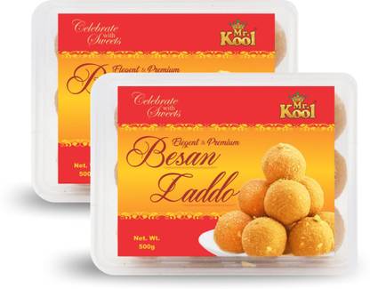 Mr.Kool Besan Ladoo 1 kg (2x500gm box)(Premium Quality and made in Desi Ghee) Box