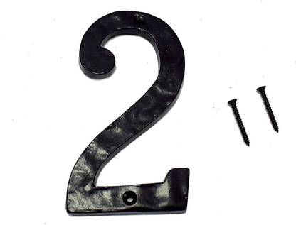 Wigano Cast Iron Stylish House Hotel Door Number Hollow Numerals 2 (Two) Sign