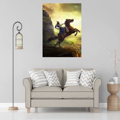 surmul Chhatrapati Shivaji Maharaj with Horse Unframed Wall Sticker