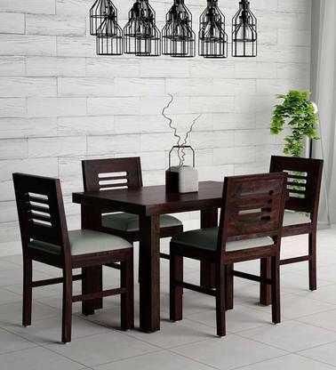 shreya hardware Premium Wooden 4 seater Dining set Solid Wood 4 Seater Dining Set