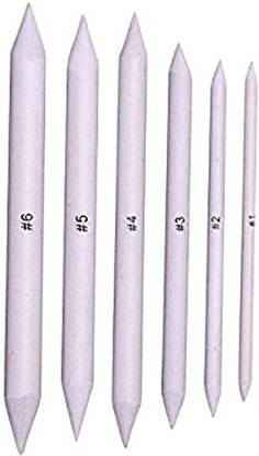7Q7 White Paper Blending Stump and Trtillion for Student Sketch Drawing Art Pastel & Charcoal {Set of 6} / Paper Stump Set of 6
