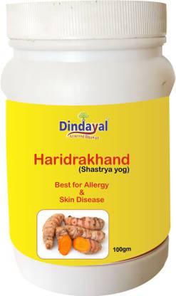 Dindayal Ayurved Bhawan HARIDRAKHAND FOR - Allergies - Allergic Rhinitis - Allergic Bronchitis - Urticaria (chronic hives) - Eczema - Acne or Pimples - Psoriasis 100 GM