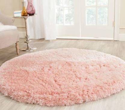 swami handloom Pink Nylon Carpet