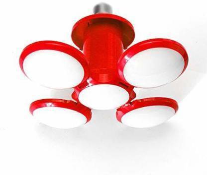 iDOLESHOP Foldable Football Light, 40W Five-Leaf Blade LED Light Bulb, Super Bright Angle Adjustable Home Ceiling Lights, AC95-265V, Cool Red Light Pendants Ceiling Lamp Pendant Lamp Ceiling Lamp