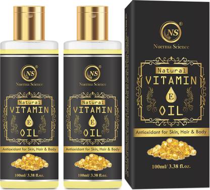 नुरमा साइंस नैचुरल विटामिन E ऑइल (स्किन, हेयर और बॉडी के लिए एंटीऑक्सिडेंट) ( 2, 100 ML का पैक प्रत्येक) केश तेल