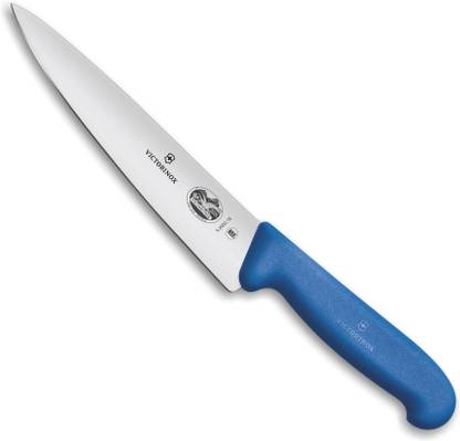 Victorinox 1 Pc Stainless Steel Knife Fibrox handle, Meat Carving Knife, Chef Knife, 19 cm blade, Blue, Swiss Made