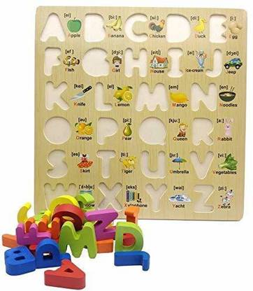 MODERNCOLLECTION Wooden Small Alphabet Learning Letters Puzzle Toy