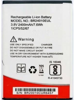 phonichub Mobile Battery For  Intex Intex ELYT Dual (2400) MAH