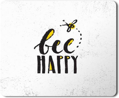 kubid bee happy HD Printed Designer Speed Mousepad for Laptop|Dekstop|Gamers|Graphic designers-7x8.5 Inches Non Slip Base Mousepad