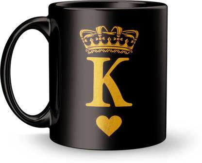 Plakasha creations K Letter Design print Gift for Boyfriend Ceramic Coffee Mug