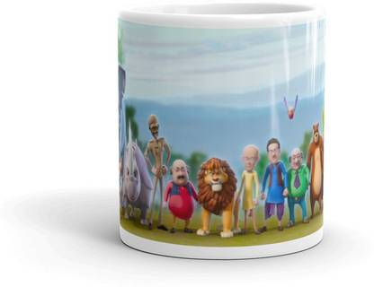 THE NK Store Printed Coffee/Tea Cup Motu Patlu With Team Coffee/Tea Cup Best Gift for Boy Friend ,KIDS Gift for Kids,Brother,Gift for Girlfriend,Boyfriend,Husband,Wife Ceramic Coffee Mug