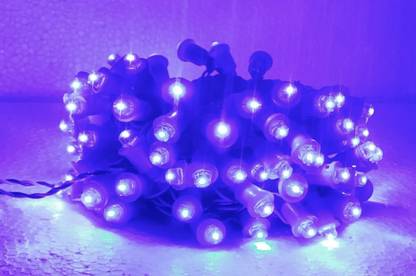 alwar 50 LEDs 13.72 m Blue Color Changing, Steady, Flickering String Rice Lights