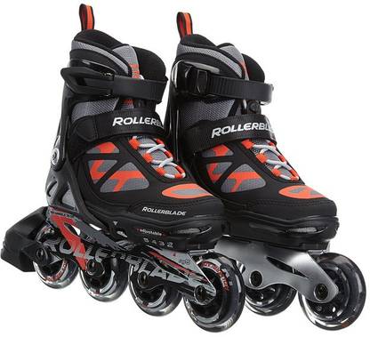 Rollerblade SPITFIRE LX ALU BLACK/RED Mando size 21 ( Uk size 1 to 4 ) For Kids, Adjustale for 3 size or size gear inline skating boot In-line Skates - Size 4 UK