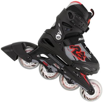 Rollerblade ALPHA XR BLACK/RED Mando Size 20.5 ( Uk size 13 Junior to 3 Senior ) For Kids, Adjustale for 3 size or size gear inline skating boot In-line Skates - Size 3 UK