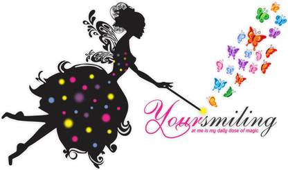 DivineDesigns 41 cm Smiling Butterfly Angel Self Adhesive Sticker