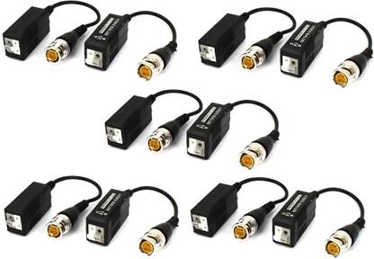 TAAPSEE CCTV Camera BNC Male UTP CAT5 Video Balun Balloon ballun Transceiver 10 Pcs (Hook Type) BNC BALUN Wire Connector