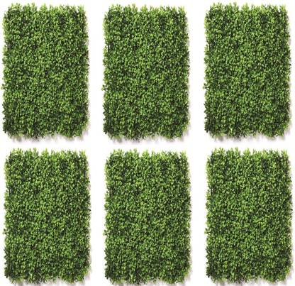 DecorOne Artificial Grass Panel 6Pcs Hedge Wall Panels Artificial Grass Backdrop Wall Green Grass Wall Fake Hedge for Decor Privacy Fence Indoor Outdoor Garden Backyard Balcony Artificial Plant