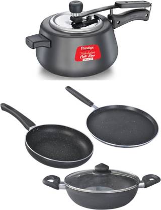 Prestige Induction Bottom Non-Stick Coated Cookware Set