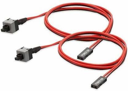 Fexy Power Cord 0.45 m 2 PACK ATX PC Computer Motherboard Power Cable Switch On / Off / Reset Button Computer Replacement Wire 45cm 0.5 m Power