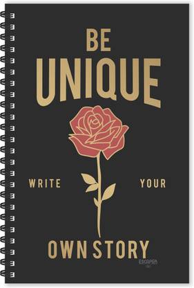 ESCAPER Be Unique (Ruled - A5 Size - 8.5 x 5.5 inches) Designer Motivational Diary, Unique Diary A5 Diary Ruled 160 Pages