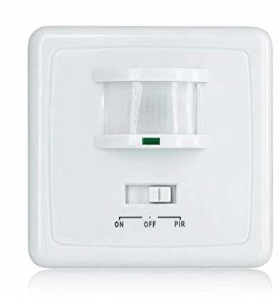 Quick Sense PIR Wall Mounted Hidden Infrared Motion Sensor Switch with on/off Button, Standard Size 10 A Motion Sensor Electrical Switch