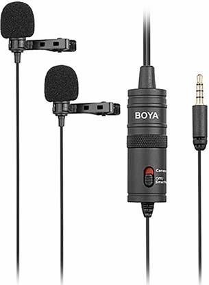 BOYA By-M1DM Dual omni-directional Lavalier with furry Windscreen Microphone