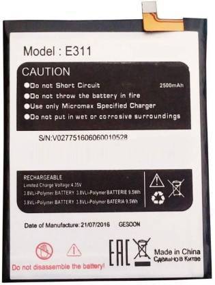 Ginovo Mobile Battery For  Micromax Micromax Canvas Nitro 2 E311