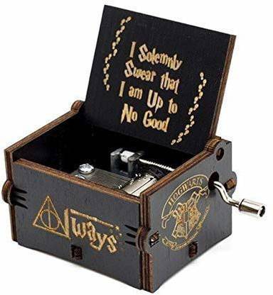 EITHEO Wooden Hand Cranked Collectable Engraved Vintage Music Box - Harry Potter, Black