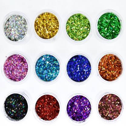 Western World Holographic Nail Sequin Glitter Nail Art Decoration(Pack of12)
