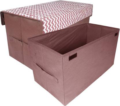 Flipkart SmartBuy Storage box/Toy Organizer/Storage organizer with Lid, Large, Brown Overhead Storage Shelf