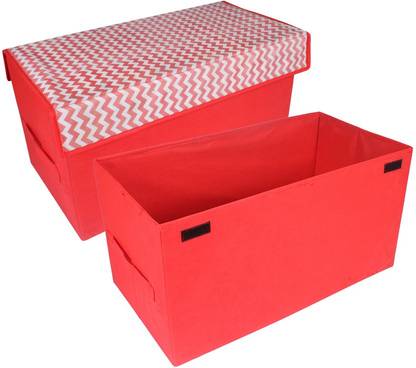 Flipkart SmartBuy Storage box/Toy Organizer/Storage organizer with Lid, Large, Red Overhead Storage Shelf