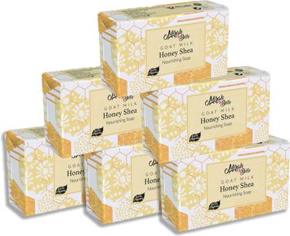 Mirah Belle Goat Milk, Honey Shea Butter Soap (750 g) -(Pack of 6) , Unscented, Hypoallerginic, Fragrance Free, Good for Eczema, Psoriasis, Babies, and Sensitive Skin. Handmade,