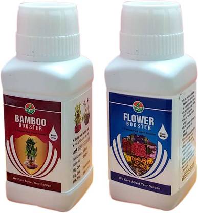 Algaegreen 20 Algaegreen Bamboo Booster ( Easy Drops) for best Growth Bamboo & Money Plant 100 ml + 100 ml Flower Booster For All Garden Plants ( Combo Pack ) Fertilizer